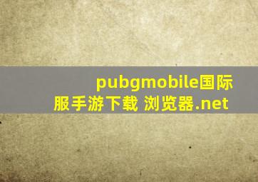 pubgmobile国际服手游下载 浏览器.net